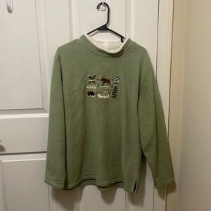XL Green Fleece Winter Sweater